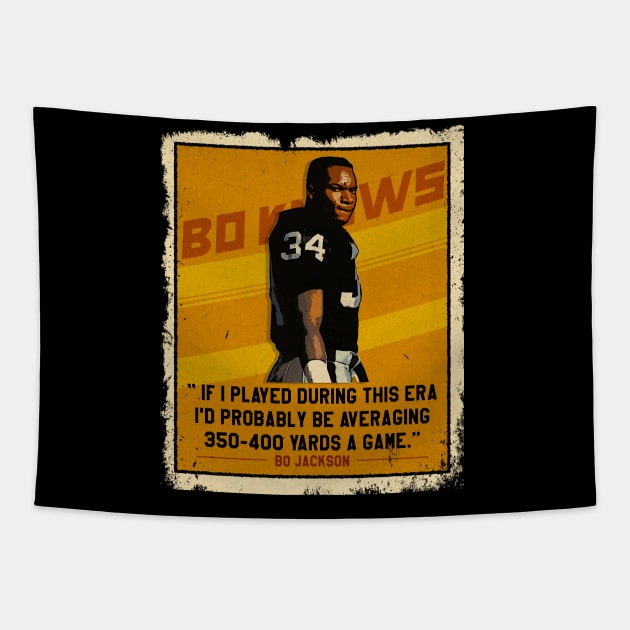 Bo Jackson Bo Knows Signature Vintage Legend Baseball Football Bootleg Rap Graphic Style Tapestry by Koch Sean