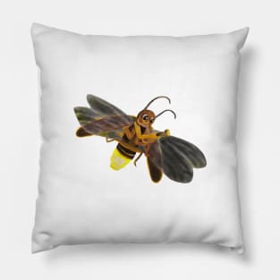 Little Glowing Bug Firefly Lampyridae Illustration Pillow