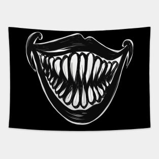 Scary Tooth Smile Tapestry