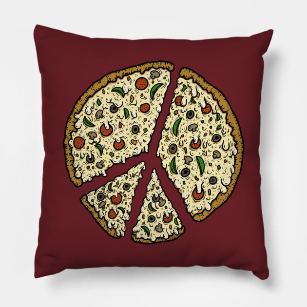 Peace Pizza Pillow by Jitterfly