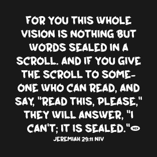 Jeremiah 29:11 Bible Verse NIV Text T-Shirt