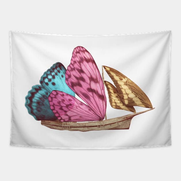 Butterfly Ship Tapestry by opifan64