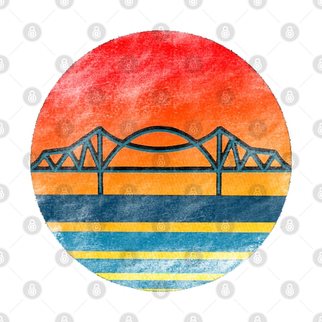 La Crosse Wisconsin Bridge Sunset Graphic by BlueLine Design