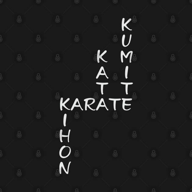 Kihon-Kata-Kumite-Karate Crossword (White Font) by Dojo Art
