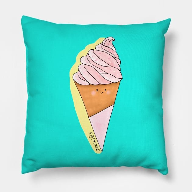 Delicious Pink Soft Icecream Pillow by Snacks At 3