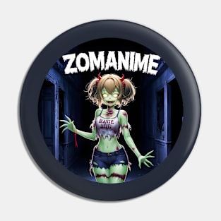 Zombie Anime girl, ZOMANIME cute monster kawaii anime tee Pin