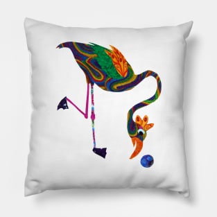 Colorful Bird with Ball Pillow