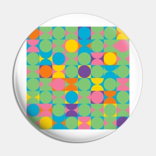 Retro 1960s Psychedelic Bright Circle Pattern Pin