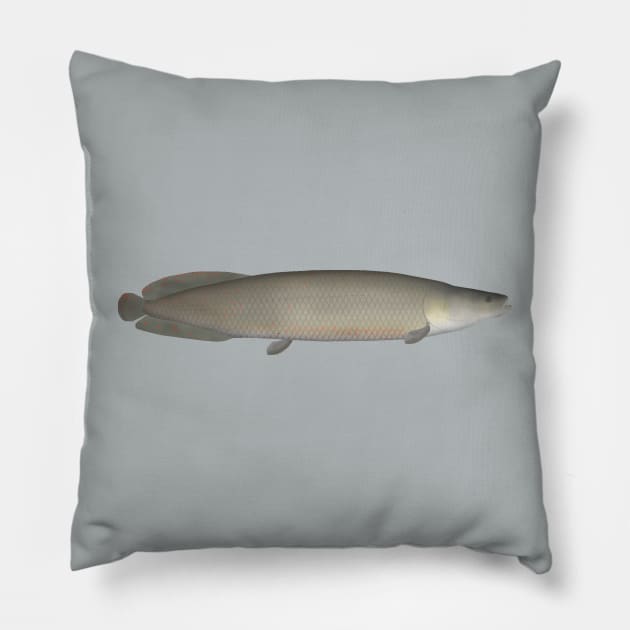 Pirarucu Pillow by FishFolkArt