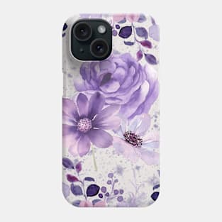 Purple Floral Print Phone Case