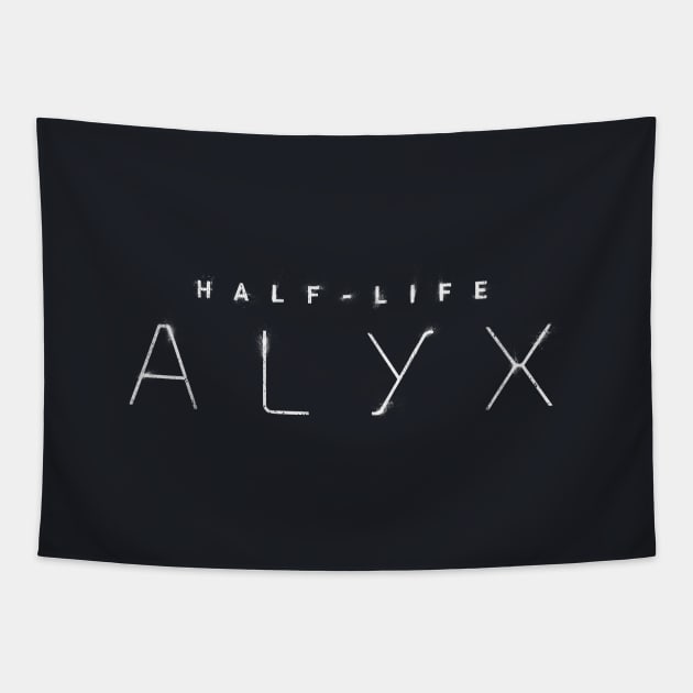 Half-Life Alyx Logo White [Texturized!] Tapestry by José Ruiz