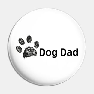 Doodle black paw print. Dog Dad text Pin