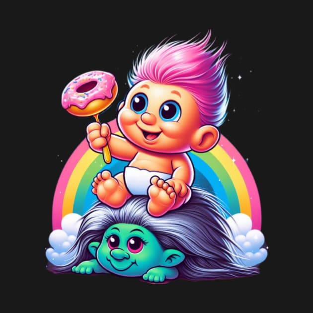 Baby Troll Donut by Donut Duster Designs