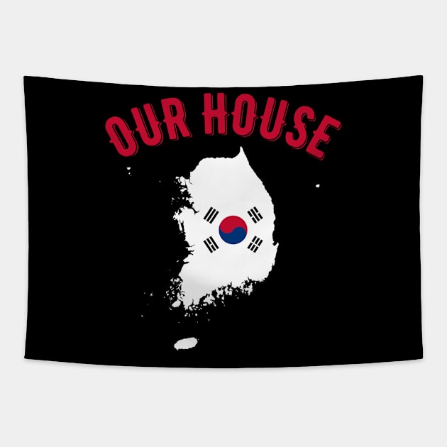 Our House Korea Tapestry by MessageOnApparel