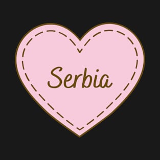 I Love Serbia Simple Heart Design T-Shirt