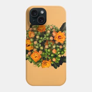 Orange Kalanchoe on yellow background Phone Case