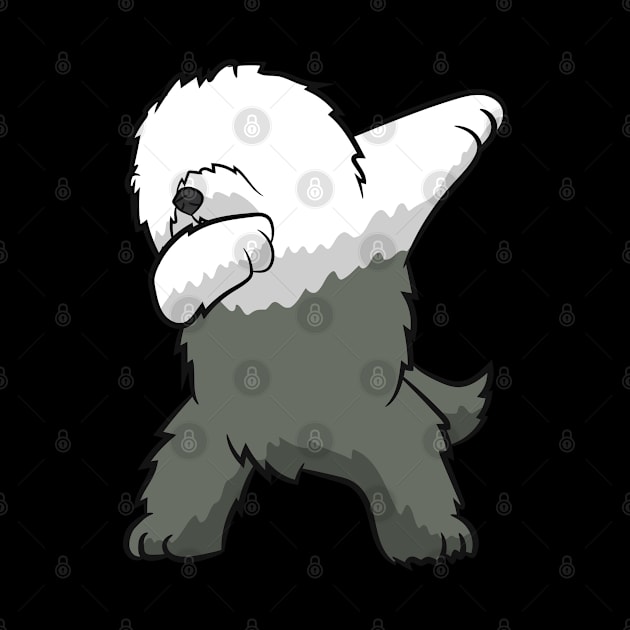 Dabbing English Sheepdog Dog Dancing Old English Sheepdog by EQDesigns