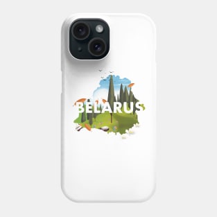 Belarus map travel poster Phone Case