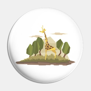 Geometric flat style giraffe in wildlife design Pin