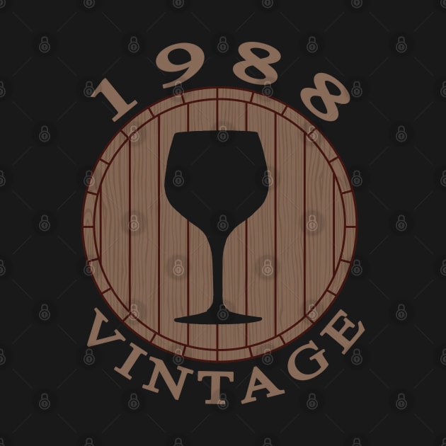 Vintage Wine Lover Birthday 1988 by TMBTM