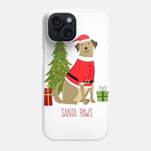 Santa Paws Dog Lover Christmas Cute Dog Santa Outfit Phone Case by ballhard