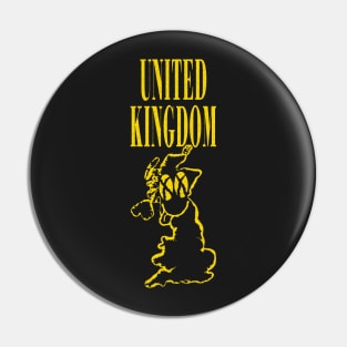 Grunge United Kingdom Happy Smiling Face Pin