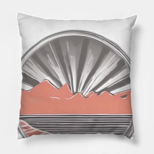 Abstract Mountain Sunset Circle Artwork No. 830 Pillow