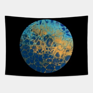 Blue and Yellow / Acrylic Pouring Tapestry