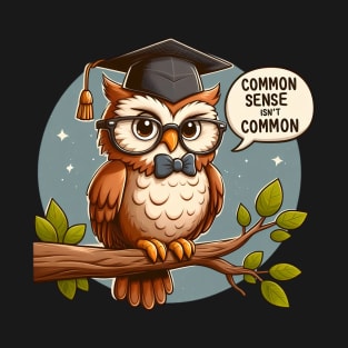 Common Sense Isn't Common Owl T-Shirt