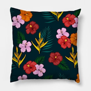 Scandinavian Summer Colorful Spring Flowers Pillow