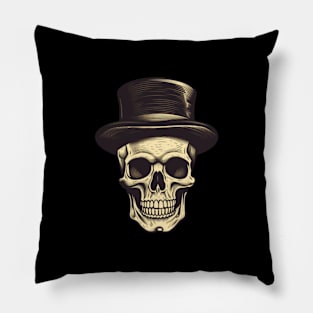 Skull print, noir, retro, vintage, dark, gift present ideas Pillow