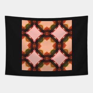 Mid Mod Star Quilt Peach and Green Tapestry