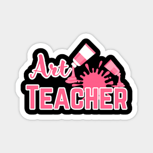 Pink Art Teacher-unique artwork for teacher appreciation Magnet