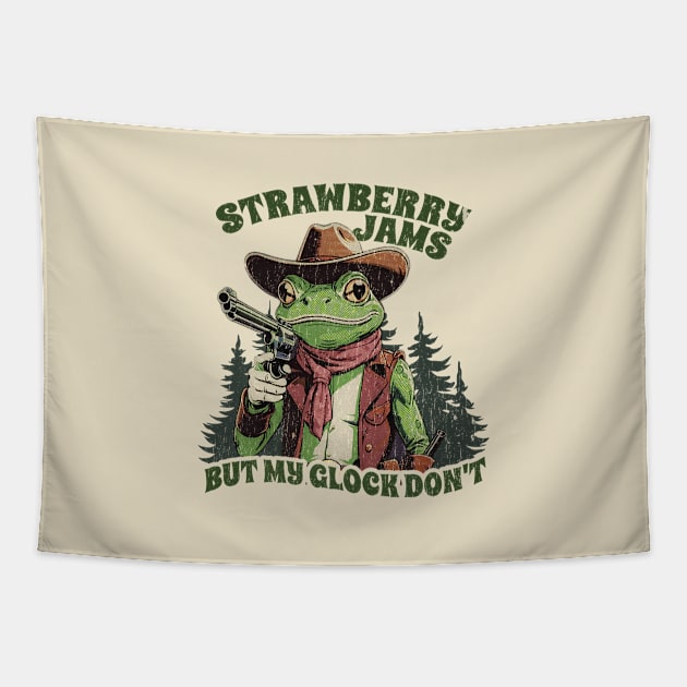 Strawberry Jams But My Glock Don't - funny sayings Tapestry by SUMAMARU