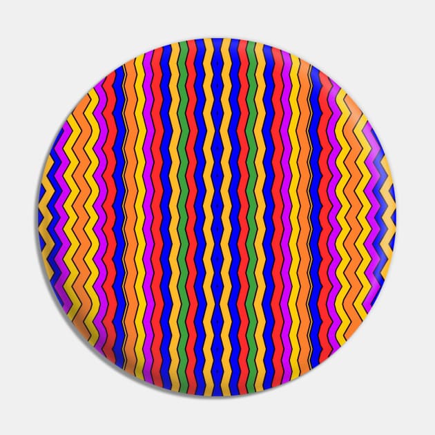 Wavy Colorful Stripes Pin by Amanda1775