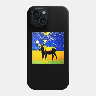 Moose T-Shirt Van Gogh Style Starry Night Phone Case