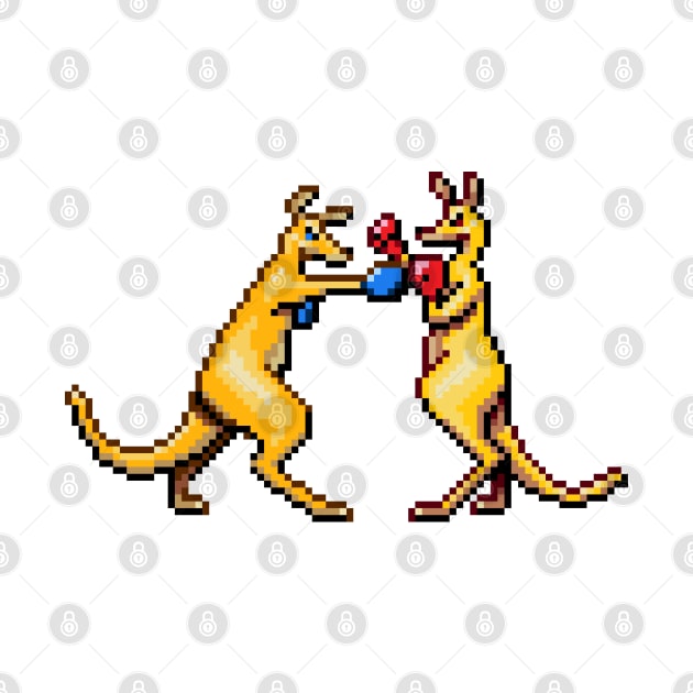 Kangaroos Boxing Pixel Art by CyberRex