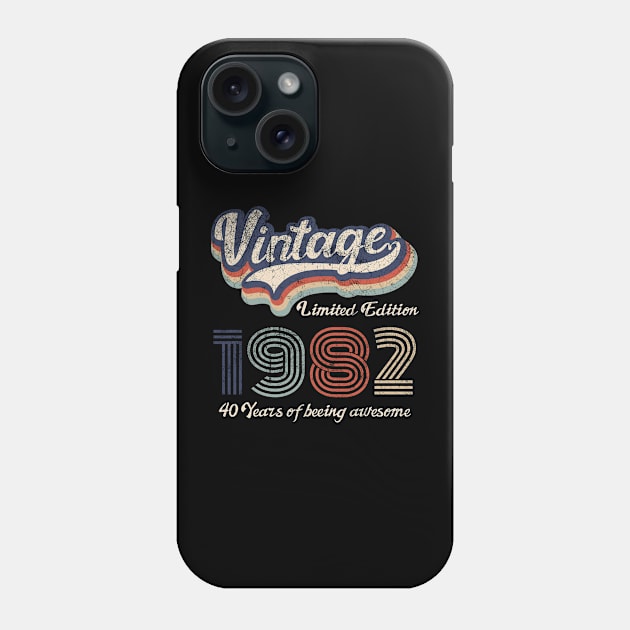 1982 Vintage Birthday Gift Tee Retro Style Phone Case by FNO