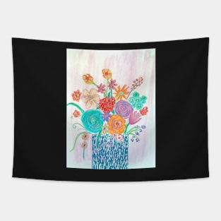 Bright Colourful Florals Tapestry