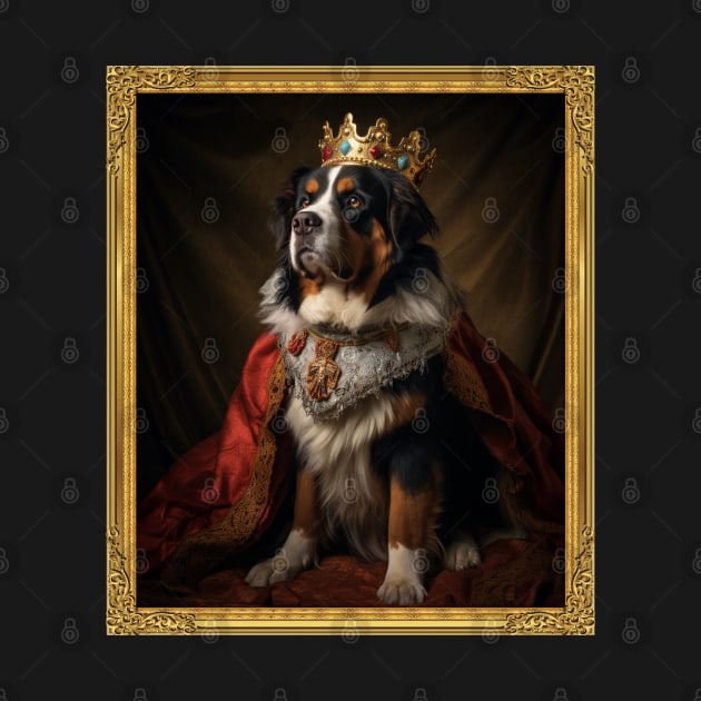 Majestic Bernese Mountain Dog - Medieval Swiss Queen (Framed) by HUH? Designs