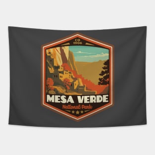 Mesa Verde National Park Vintage WPA Style National Parks Art Tapestry