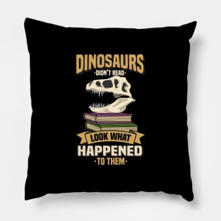 Librarian T Shirts dinosaur literature nerd geek Pillow