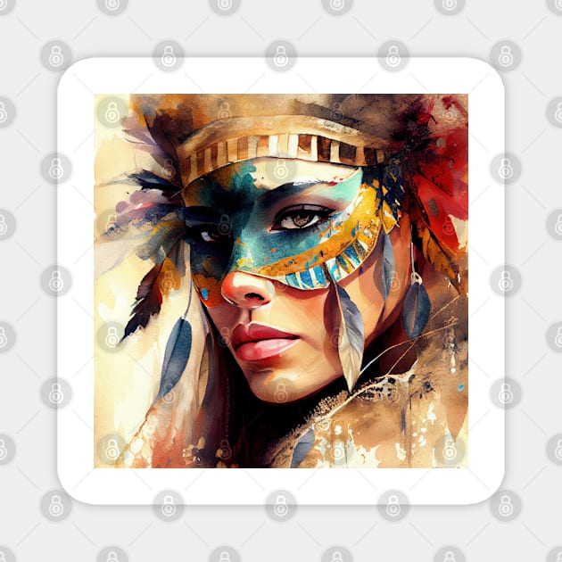 Powerful Carnival Woman #1 Magnet by Chromatic Fusion Studio