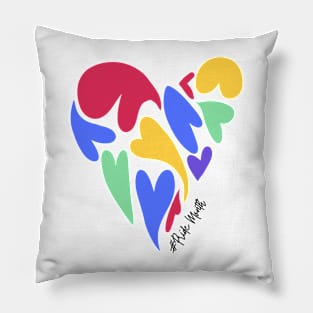 Rainbow Colorful Heart Pattern Pillow