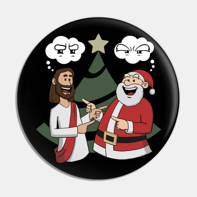 Jesus and Santa Christmas Pin by thelamboy