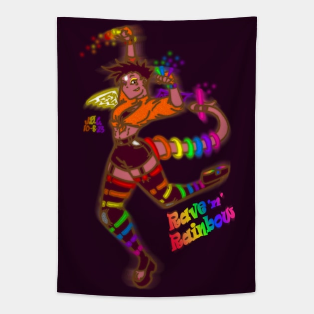 Rave 'n' Rainbow Tapestry by TeeJay93