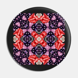 Crystal Hearts and Flowers Valentines Kaleidoscope pattern (Seamless) 39 Pin