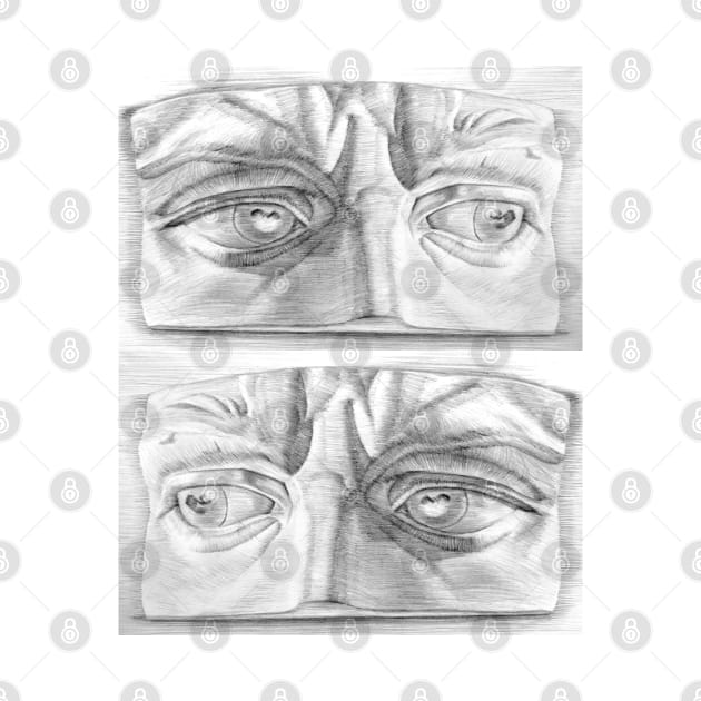 Michelangelo's Sculpture Eyes Drawing by SPACE ART & NATURE SHIRTS 