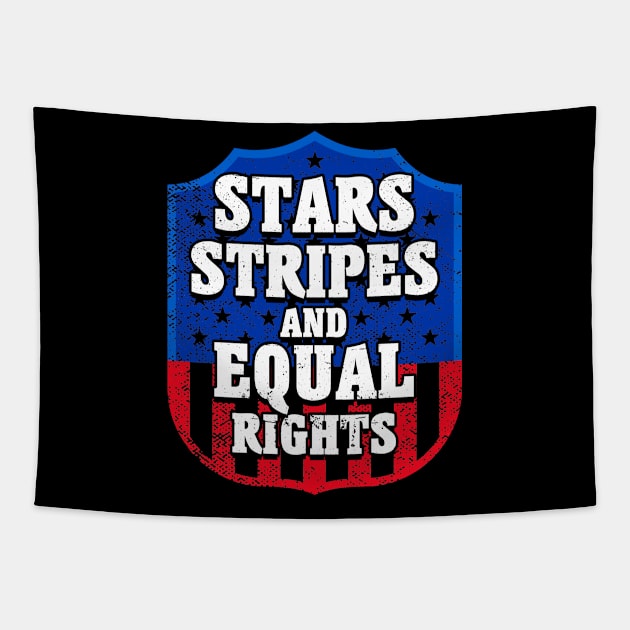 Stars Stripes And Equal Rights 4th Of July Women's Rights Tapestry by Toeffishirts