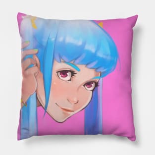 Blue Pigtails Pillow